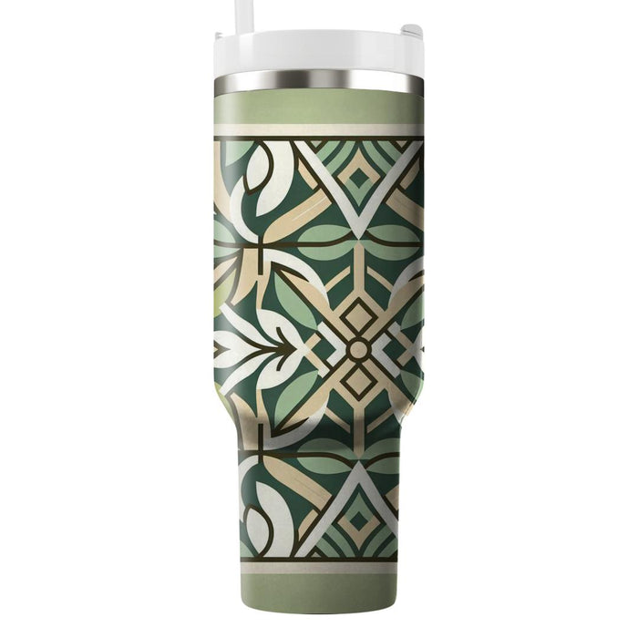 Lattice Leaf Fusion  Travel Tumblers