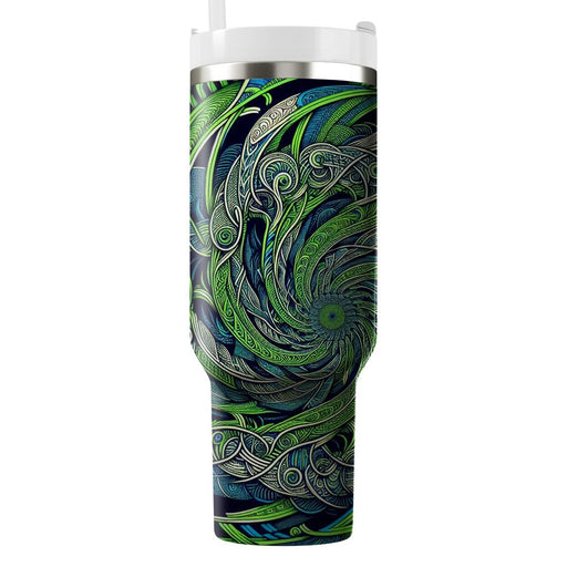 Acid Green Illusion  Travel Tumblers