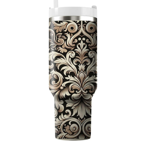 Vintage Scroll Vine  Tumblers With Lids