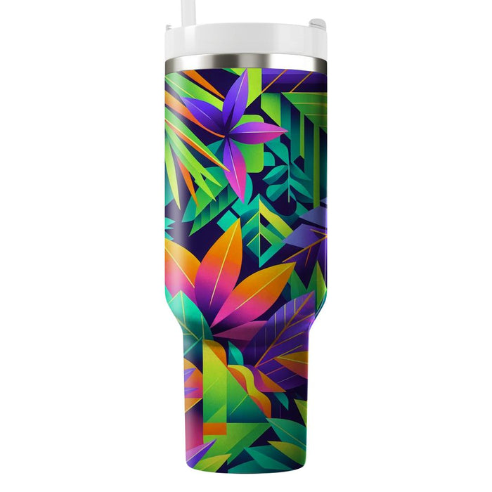 Geometric Neon Jungle  Decorative Tumblers