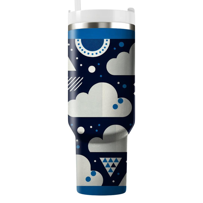 Whimsical Cloud Geometry  Tumblers With Lids