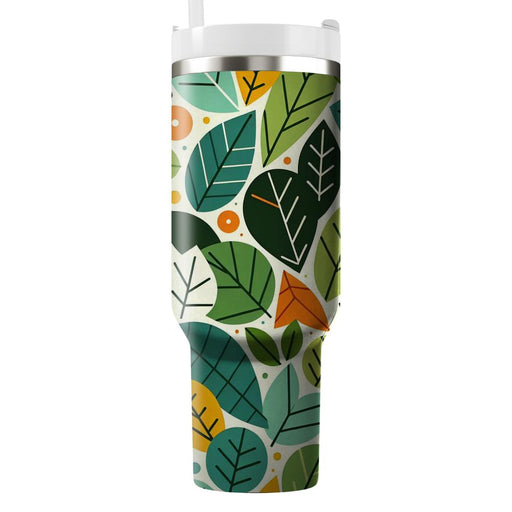 Abstract Leaf Pattern  Personalized Tumblers