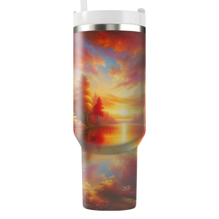 Autumn Sunset Reflections  Personalized Tumblers