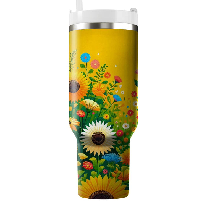 Sunny Flower Fields  Unique Tumblers