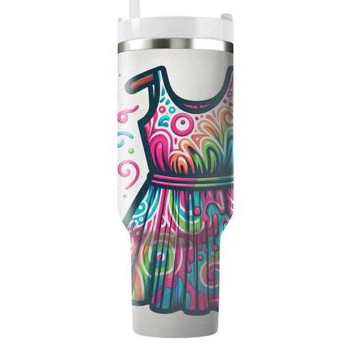 Funky Neon Tie-dye Dress Custom Tumblers