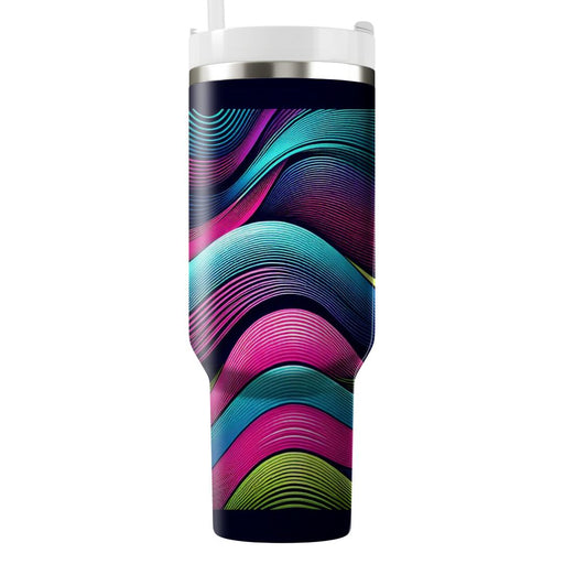 Retro Neon Wave  Unique Tumblers