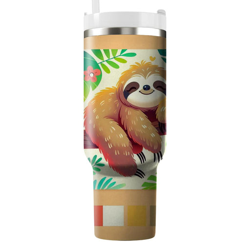 Whimsical Sloth Nap  Travel Tumblers