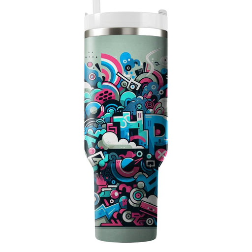 Urban Retro Graffiti  Travel Tumblers