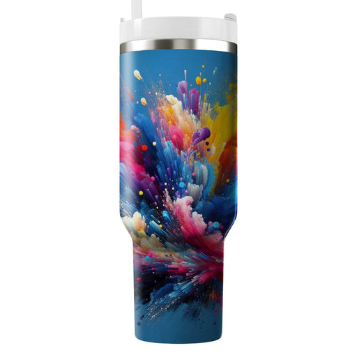 Abstract Color Splash  Tumblers With Lids