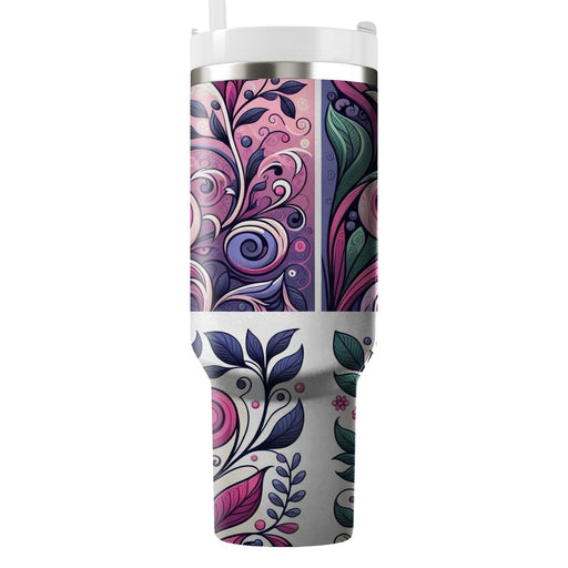 Whimsical Floral Swirl  Tumblers For Gifts