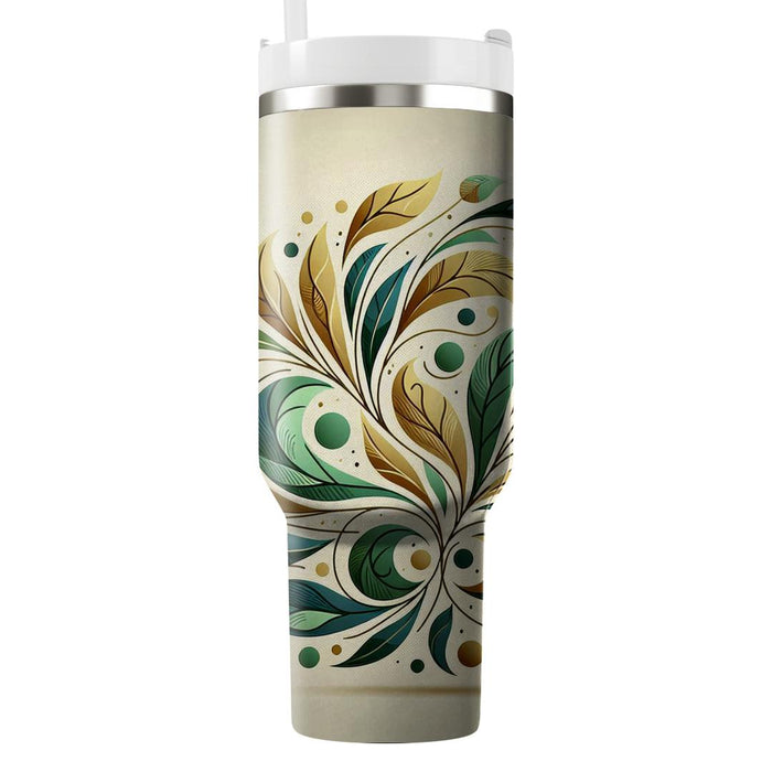 Whimsical Leaf Motif  Insulated Tumblers