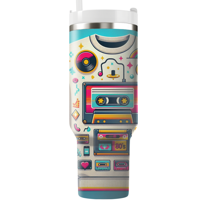 Vibrant 80s Pop Culture Sweatshirt Custom Tumblers