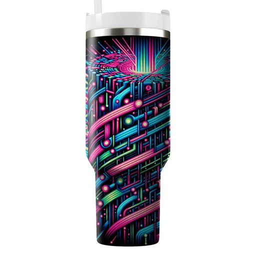 Futuristic Laser Grid  Travel Tumblers