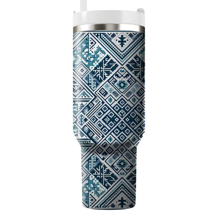 Stitched Denim Pattern  Insulated Tumblers