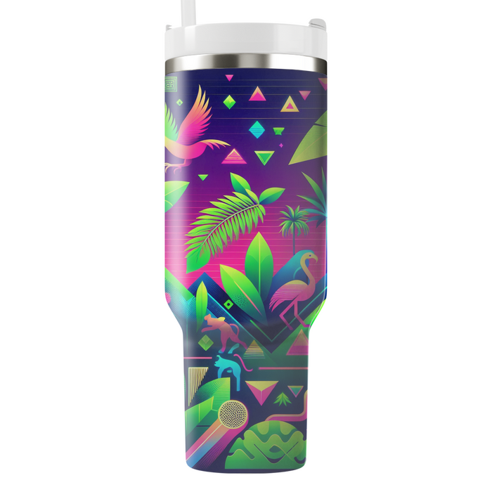 Geometric Neon Jungle Insulated Tumblers