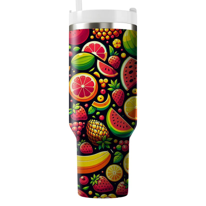 Bright Summer Fruits  Tumblers With Lids