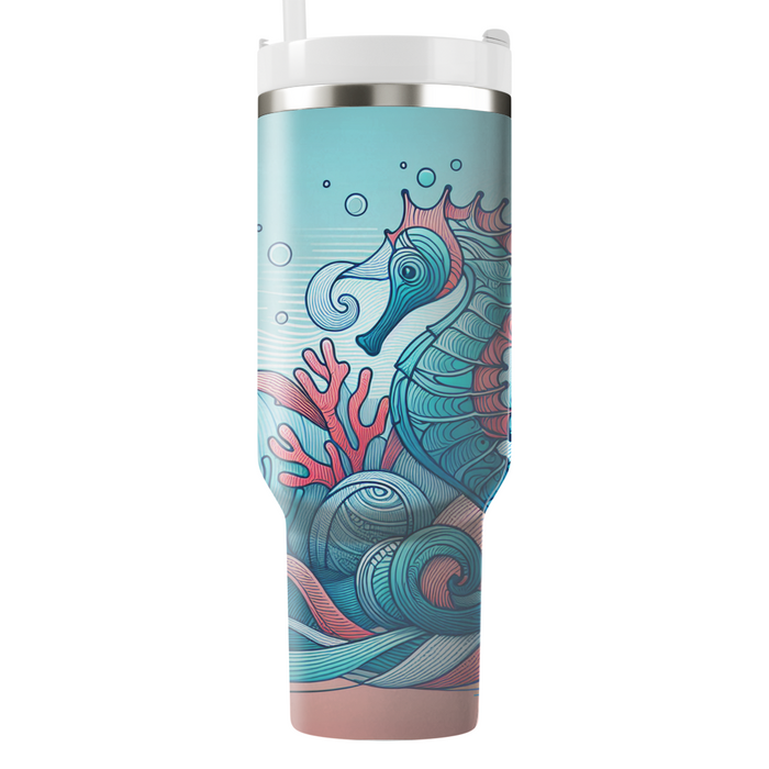 Underwater Fantasy Seahorse  Tumblers With Lids