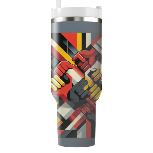 Abstract International Workers Day Tumblers With Lids