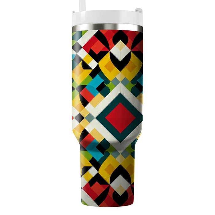 Vibrant Harlequin Delight  Travel Tumblers