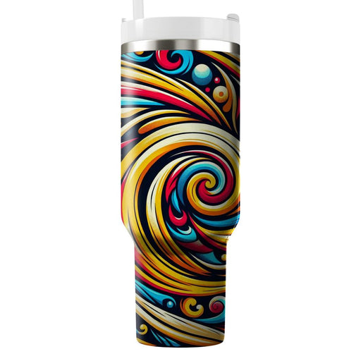 Vibrant 70s Spiral  Tumblers With Lids