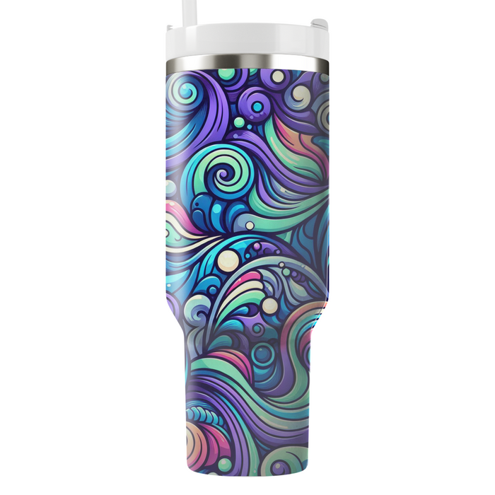 Vibrant Abstract Ripple  Unique Tumblers