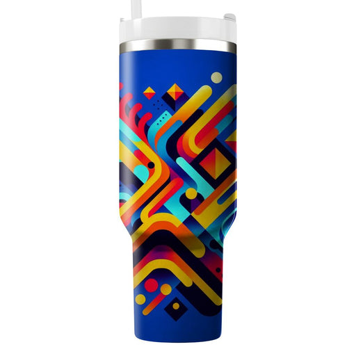 Vibrant Geometric Patterns  Personalized Tumblers