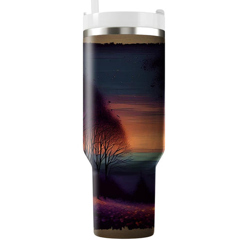 Autumn Twilight Woods Tumblers With Lids