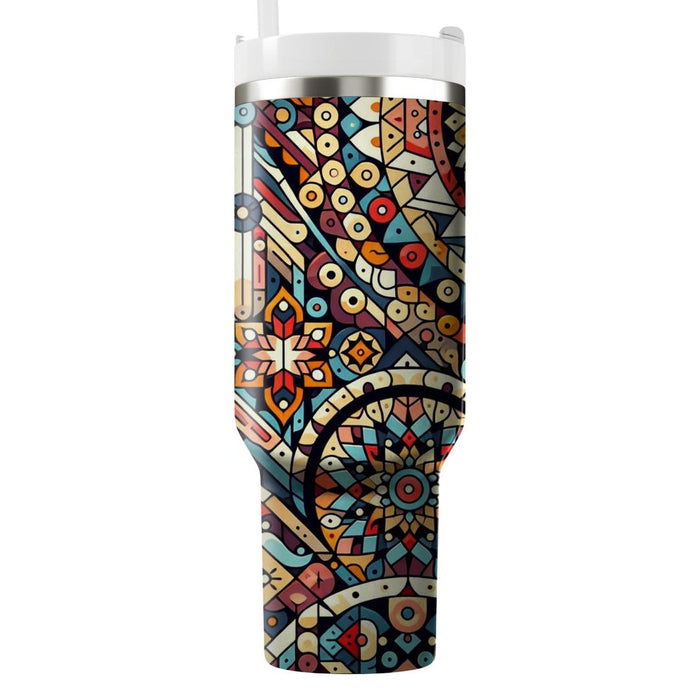 Retro Mosaic  Tumbler Cups