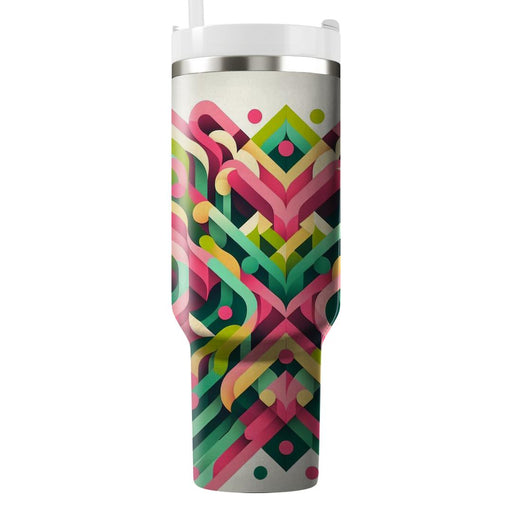 Geometric Floral Cascade  Travel Tumblers