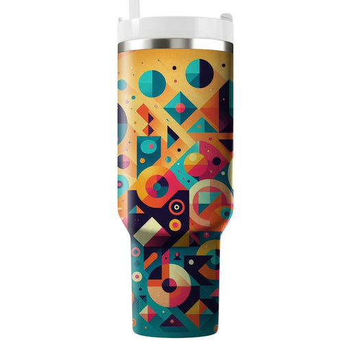 Funky Colorful Geometric  Travel Tumblers