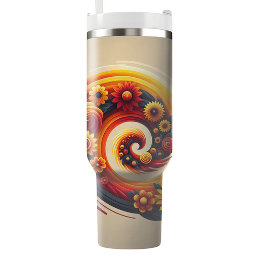 Sunset Petal Fusion Personalized Tumblers