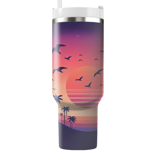 Vintage Sunset Horizon  Travel Tumblers