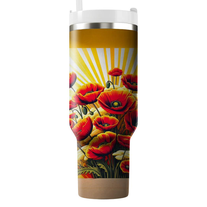 Sunshine Poppy Fields  Tumbler Cups