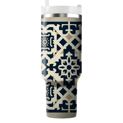 Vintage Tile Motif  Tumblers For Gifts