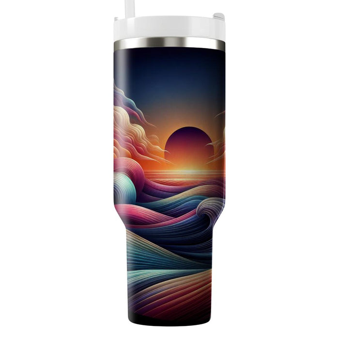 Vibrant Sunset Waves  Tumblers For Gifts