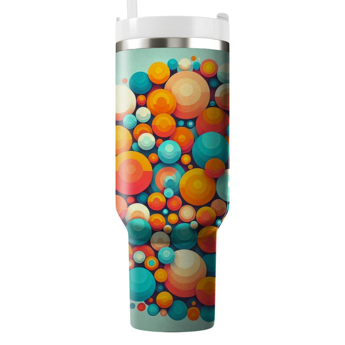 Geometric Retro Circles  Custom Tumblers