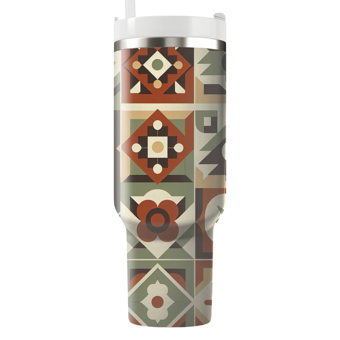 Retro Floral Tapestry  Insulated Tumblers