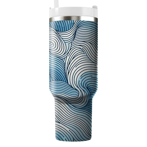 Abstract Wave Line Design  Personalized Tumblers