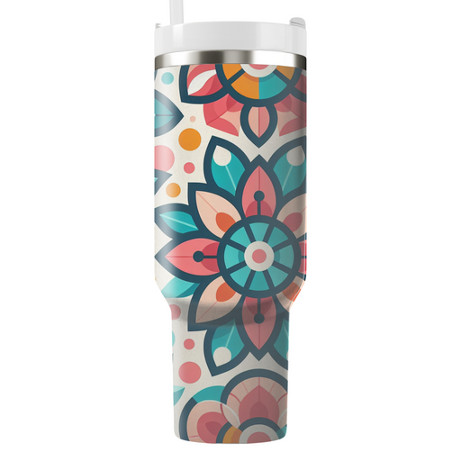 Bright Mosaic Flower Pattern  Unique Tumblers