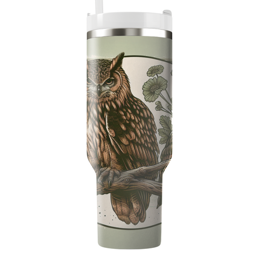 Vintage Owl Wisdom  Tumblers With Lids