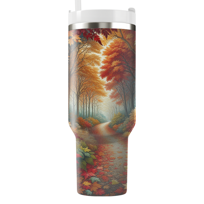 Autumn Leafy Path  Personalized Tumblers