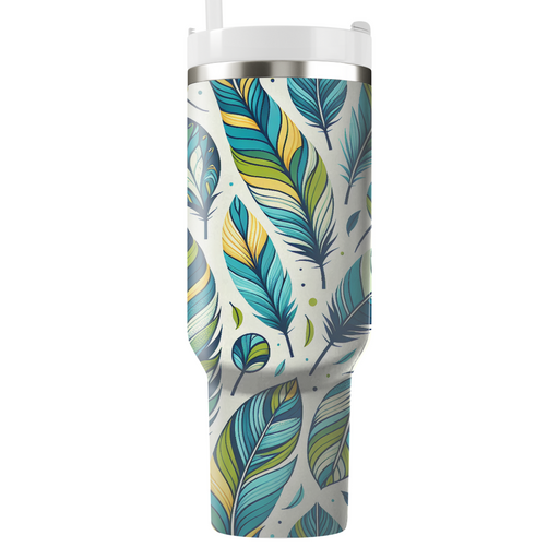 Vivid Feather Motifs  Unique Tumblers