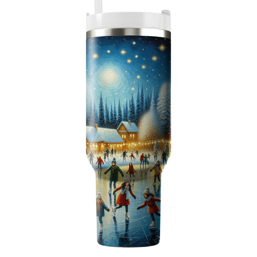 Winter Night Skating  Tumbler Cups