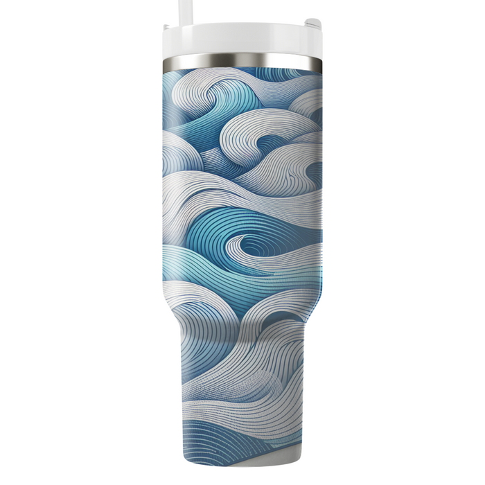 Breezy Wave Lines Tumbler Cups