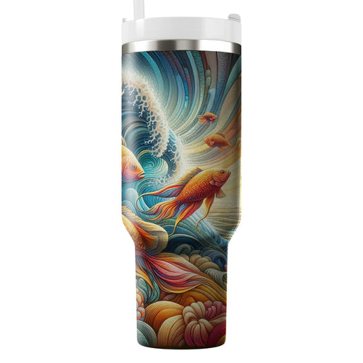 Vibrant Fish Underwater  Tumblers With Lids