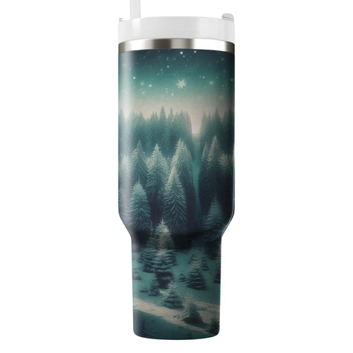 Winter Evergreen Charm  Tumblers With Lids