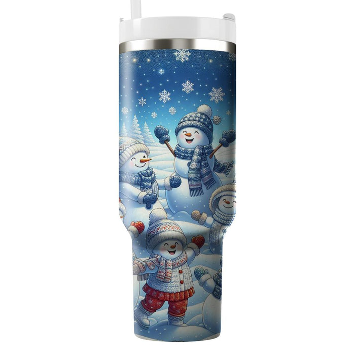 Winter Snowman Family  Travel Tumblers