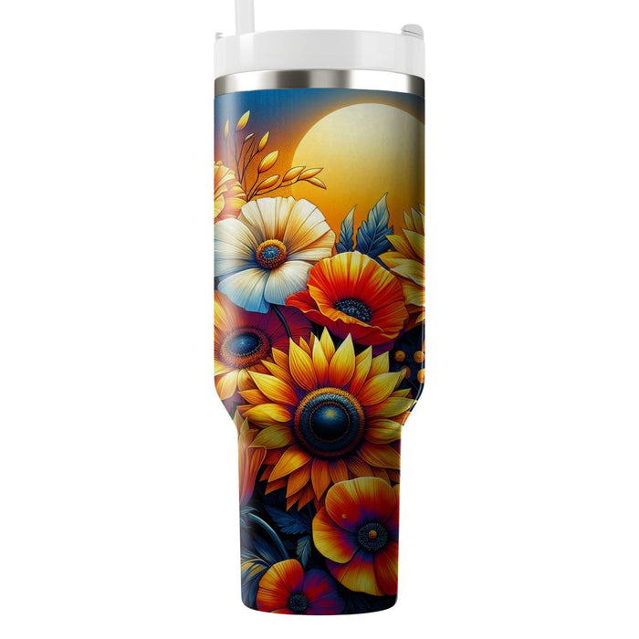 Sunset Floral Fantasy  Unique Tumblers