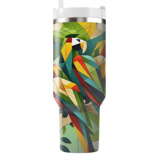 Geometric Jungle Parrots Travel Tumblers