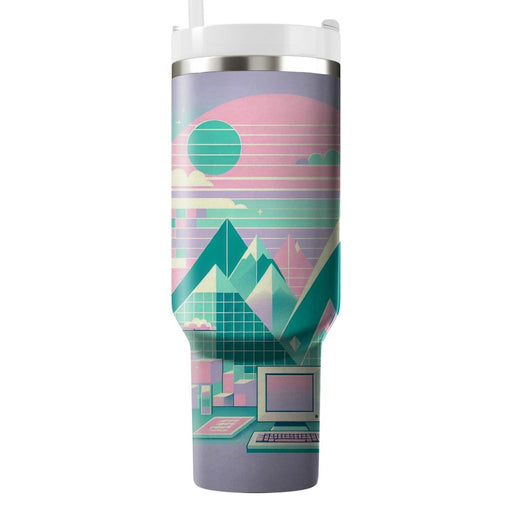 Vaporwave Vision  Travel Tumblers